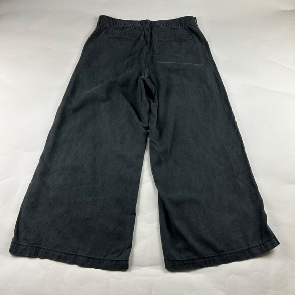 SHORT American Eagle Charcoal Linen Blend High Rise Wide Leg Trouser Pant 12S - Picture 7 of 8